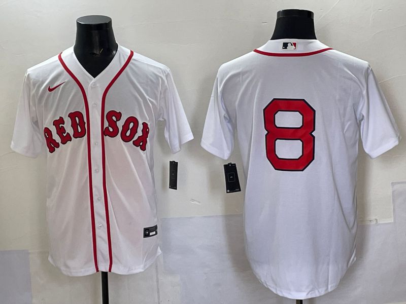 Men Boston Red Sox #8 No Name White Game 2025 Nike MLB Jersey style 001->boston red sox->MLB Jersey